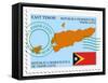 Stamp with Map and Flag of East Timor-Perysty-Framed Stretched Canvas