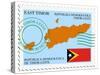 Stamp with Map and Flag of East Timor-Perysty-Stretched Canvas