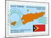 Stamp with Map and Flag of East Timor-Perysty-Mounted Art Print