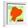 Stamp with Map and Flag of Ecuador-Perysty-Framed Premium Giclee Print