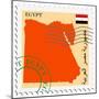 Stamp with Map and Flag of Egypt-Perysty-Mounted Premium Giclee Print