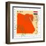 Stamp with Map and Flag of Egypt-Perysty-Framed Art Print