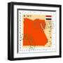 Stamp with Map and Flag of Egypt-Perysty-Framed Art Print