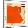 Stamp with Map and Flag of Egypt-Perysty-Mounted Art Print