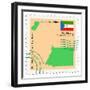 Stamp with Map and Flag of Equatorial Guinea-Perysty-Framed Premium Giclee Print