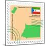 Stamp with Map and Flag of Equatorial Guinea-Perysty-Mounted Premium Giclee Print