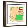 Stamp with Map and Flag of Equatorial Guinea-Perysty-Framed Art Print