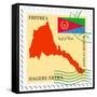 Stamp with Map and Flag of Eritrea-Perysty-Framed Stretched Canvas