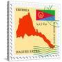 Stamp with Map and Flag of Eritrea-Perysty-Stretched Canvas