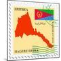 Stamp with Map and Flag of Eritrea-Perysty-Mounted Premium Giclee Print