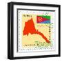 Stamp with Map and Flag of Eritrea-Perysty-Framed Art Print