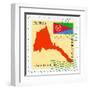 Stamp with Map and Flag of Eritrea-Perysty-Framed Art Print