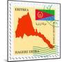 Stamp with Map and Flag of Eritrea-Perysty-Mounted Art Print