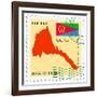 Stamp with Map and Flag of Eritrea-Perysty-Framed Art Print