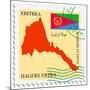 Stamp with Map and Flag of Eritrea-Perysty-Mounted Art Print