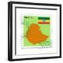 Stamp with Map and Flag of Ethiopia-Perysty-Framed Premium Giclee Print