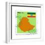 Stamp with Map and Flag of Ethiopia-Perysty-Framed Premium Giclee Print
