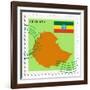 Stamp with Map and Flag of Ethiopia-Perysty-Framed Art Print