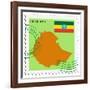 Stamp with Map and Flag of Ethiopia-Perysty-Framed Art Print