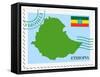 Stamp with Map and Flag of Ethiopia-Perysty-Framed Stretched Canvas