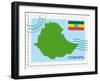 Stamp with Map and Flag of Ethiopia-Perysty-Framed Art Print