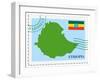 Stamp with Map and Flag of Ethiopia-Perysty-Framed Art Print