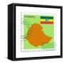 Stamp with Map and Flag of Ethiopia-Perysty-Framed Stretched Canvas