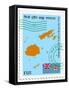 Stamp with Map and Flag of Fiji-Perysty-Framed Stretched Canvas