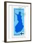 Stamp with Map and Flag of Finland-Perysty-Framed Art Print