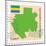 Stamp with Map and Flag of Gabon-Perysty-Mounted Art Print