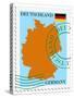 Stamp with Map and Flag of Germany-Perysty-Stretched Canvas