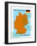 Stamp with Map and Flag of Germany-Perysty-Framed Art Print