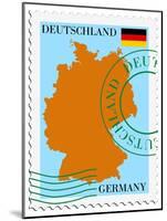 Stamp with Map and Flag of Germany-Perysty-Mounted Art Print