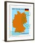 Stamp with Map and Flag of Germany-Perysty-Framed Art Print