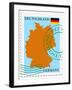 Stamp with Map and Flag of Germany-Perysty-Framed Art Print