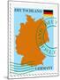 Stamp with Map and Flag of Germany-Perysty-Mounted Art Print