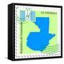 Stamp with Map and Flag of Guatemala-Perysty-Framed Stretched Canvas