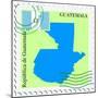 Stamp with Map and Flag of Guatemala-Perysty-Mounted Premium Giclee Print