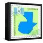 Stamp with Map and Flag of Guatemala-Perysty-Framed Stretched Canvas