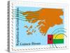 Stamp with Map and Flag of Guinea Bissau-Perysty-Stretched Canvas