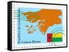 Stamp with Map and Flag of Guinea Bissau-Perysty-Framed Stretched Canvas