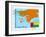 Stamp with Map and Flag of Guinea Bissau-Perysty-Framed Art Print