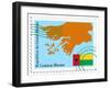 Stamp with Map and Flag of Guinea Bissau-Perysty-Framed Art Print