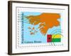 Stamp with Map and Flag of Guinea Bissau-Perysty-Framed Art Print