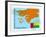 Stamp with Map and Flag of Guinea Bissau-Perysty-Framed Art Print