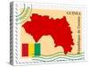 Stamp with Map and Flag of Guinea-Perysty-Stretched Canvas