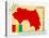 Stamp with Map and Flag of Guinea-Perysty-Stretched Canvas