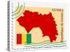 Stamp with Map and Flag of Guinea-Perysty-Stretched Canvas