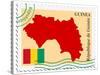 Stamp with Map and Flag of Guinea-Perysty-Stretched Canvas