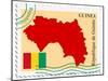 Stamp with Map and Flag of Guinea-Perysty-Mounted Art Print